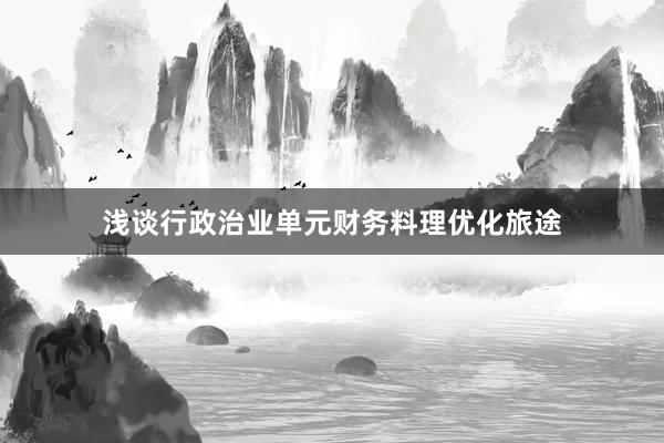 浅谈行政治业单元财务料理优化旅途